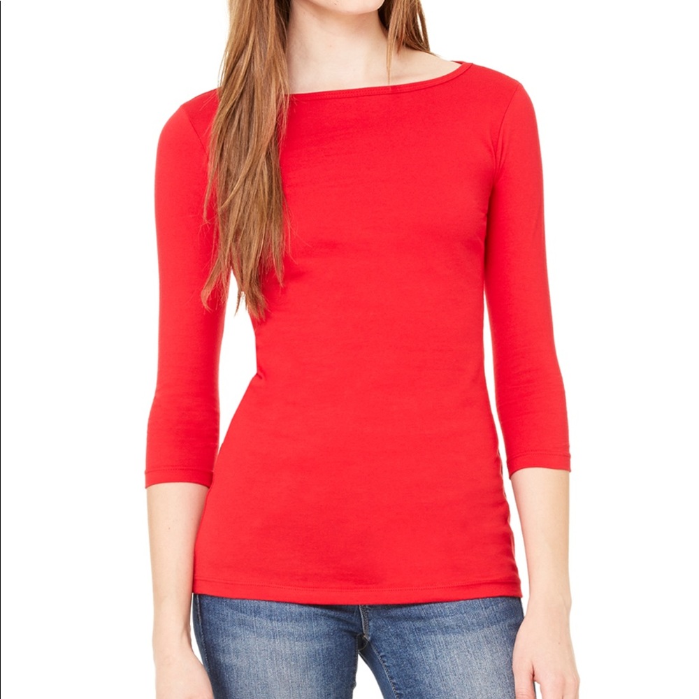 🛍3/4 sleeve boatneck ladies tops